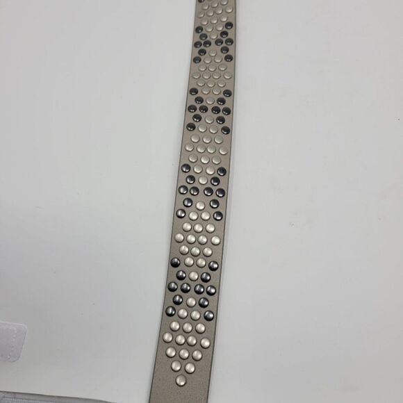 Joe's Jeans The Belt Handmade Leather Reversible Studded Spiked Belt M Gray Punk - Picture 6 of 12
